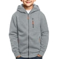 thumbnail image 3 of Kezqiaxn Boys Hoodies Size 4-15 Long Sleeve Zip Up Hoodie Fall Winter Fleece Keep Warm Sweatshirt with Pockets Teen Boy Clothes, 3 of 10