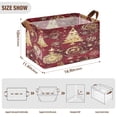 thumbnail image 4 of BZSMCE Collapsible Fabric Cube Storage Bins Gold Christmas Trees Design Pattern Storage Box, 4 of 8