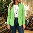 thumbnail image 4 of Lightweight Jacket Women Ndbuld Women's casual winter solid-color fitted lapel blazer cardigan top Mint Green L, 4 of 6