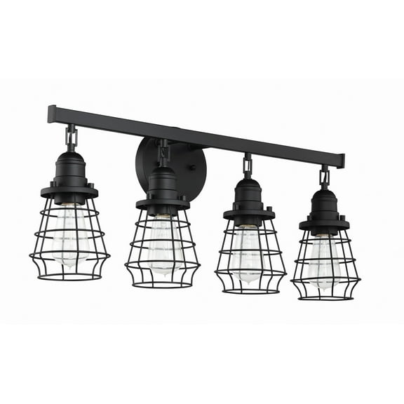 50604-FB Craftmade Lighting Thatcher - 4 Light Cage Bath Vanity In Transitional/Modern and Contemporary Style-11 Inches Tall and 26 Inches Wide-Flat
