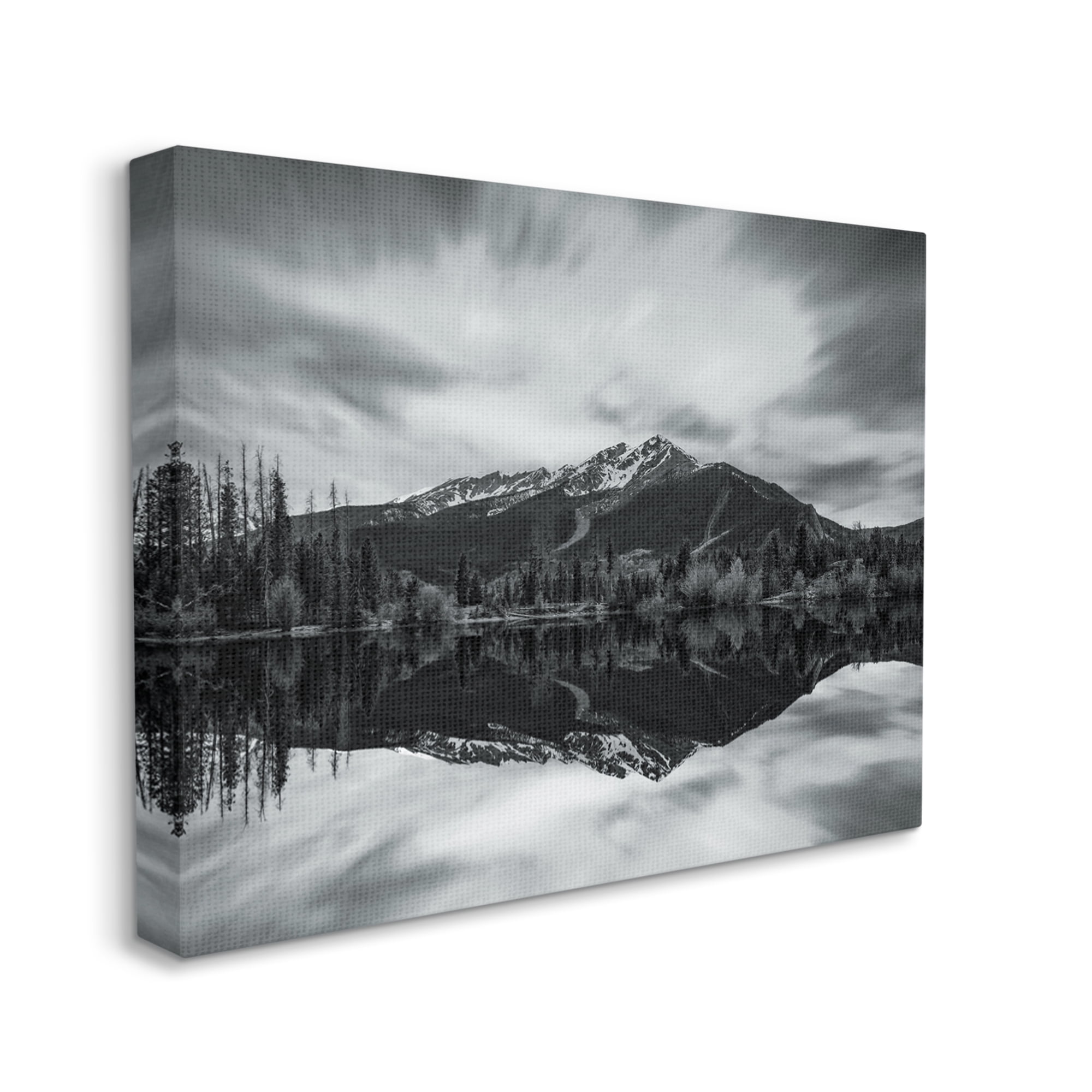 Stupell Industries Mountain Peak Reflection Landscape Photography Gallery Wrapped Canvas Art Print Wall Art, 40 x 30