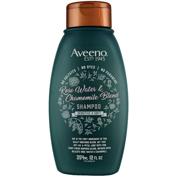 AVEENO Rosewater & Chamomile Blend Shampoo, 12 oz (Pack of 2)