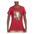 thumbnail image 2 of Wild Bobby Western Ma Steer Pink And Grey Distressed Pop Culture Women Graphic Tee, Red, X-Large, 2 of 6