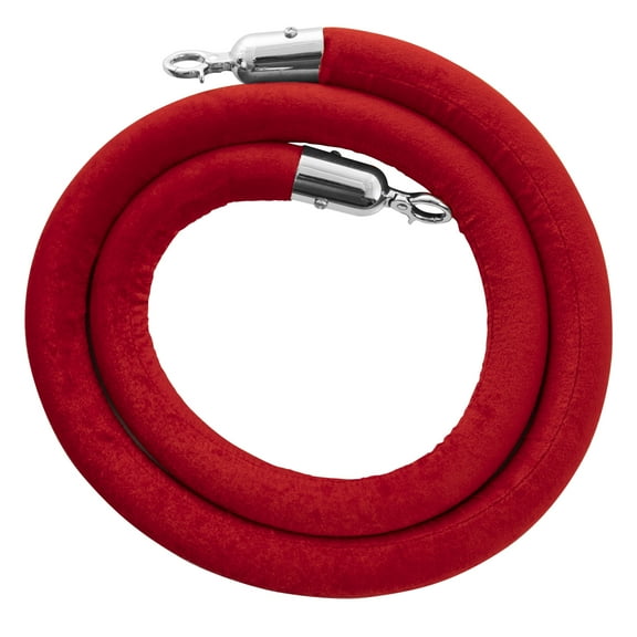 US Weight Single Velvet Rope Accessory for Crowd Control Stanchions - 6', Red