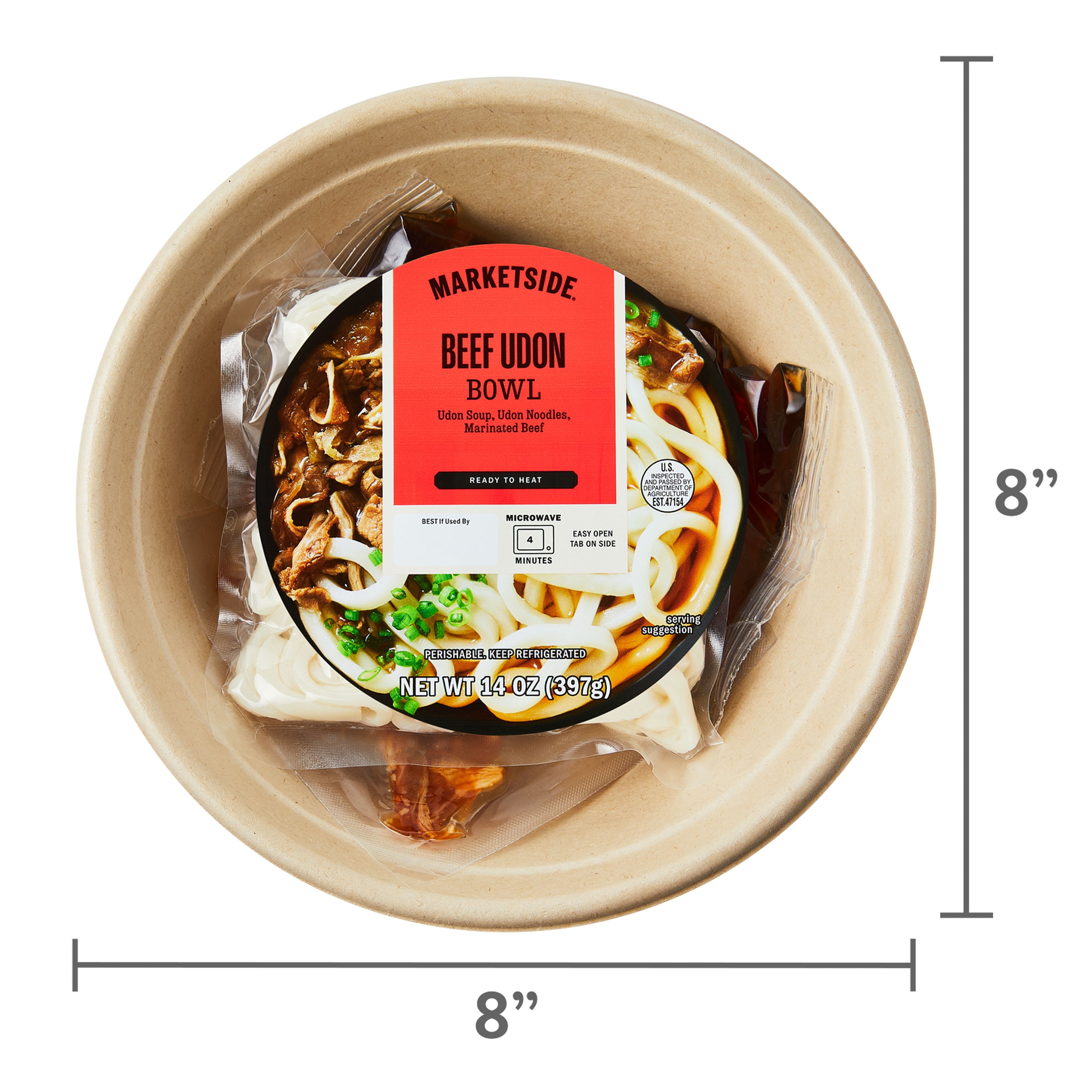 Marketside Ready to Heat Beef Udon Bowl, 14 oz (Refrigerated)