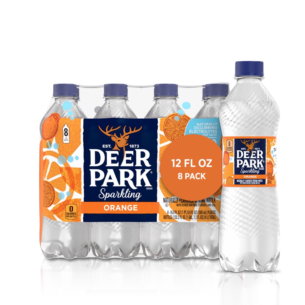 Deer Park Sparkling Water, Orange , 16.9 oz. Bottles (8 Count