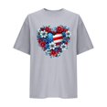 thumbnail image 5 of Cavosen 4th of July Clothes Women Petite 4th of July Short Sleeve Round Neck Shirts USA Flag Print Shirts Lady M Red White and Blue Casual Tops Funny Patriotic Tunic Tees 2025 Patriotic Blouses, 5 of 8