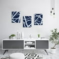 thumbnail image 4 of Blue Abstract Wall Art Navy Blue Bathroom Decor Blue Pictures Wall Decor Modern Home Decor Geometric Canvas Wall Art Framed 12x16inchx3 Piece (Navy Blue), 4 of 6