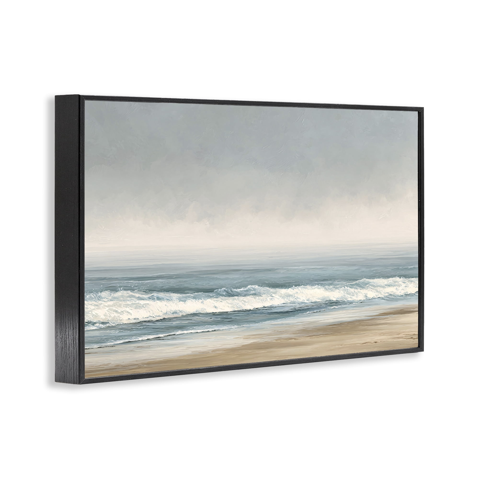 Stupell Industries Tranquil Mist Beachscape Black Framed Giclee Art, design by Jacky Ngan
