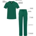 thumbnail image 3 of Adar Addition Go-Everyday Scrub Set For Men - Stylish Scrub Top & Cargo Scrub Pants - A9800 - Hunter Green - M, 3 of 7
