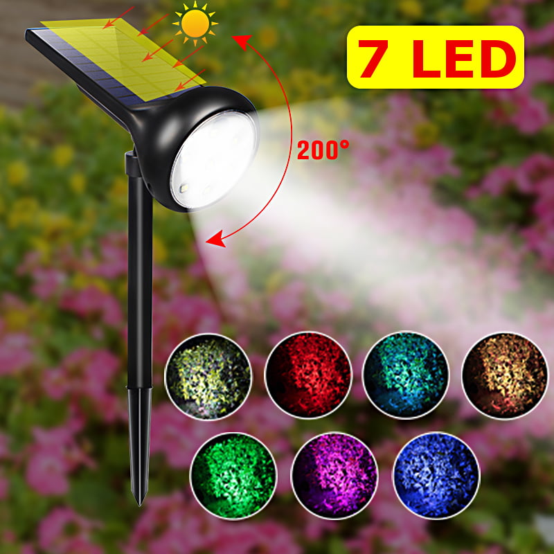4X Solar Power Spot Wall Light LED RGB Color Garden Outdoor Path Landscape Lamp 