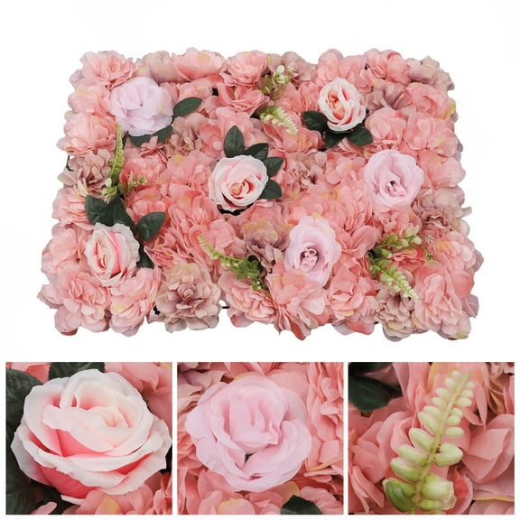 Miumaeov 12pcs Artificial Flower Wall Panels Backdrop Decor Silk Faux Hydrangea & Rose Decor for Wedding Party Event 24" x 16"