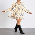 thumbnail image 4 of Robe à Manches Longues Col en V à Fleurs pour Femmes Tenue de Maternité Décontractée, 4 of 7
