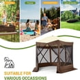 thumbnail image 5 of Telyswee Pop Up Tent Gazebo 10'x10'/12'x12' Portable Outdoor Camping Pop Up Canopy Screen Tent with Mosquito Netting Gazebo, Waterproof 6 Sidewalls, Ground Stakes, Carry Bag, 5 of 9