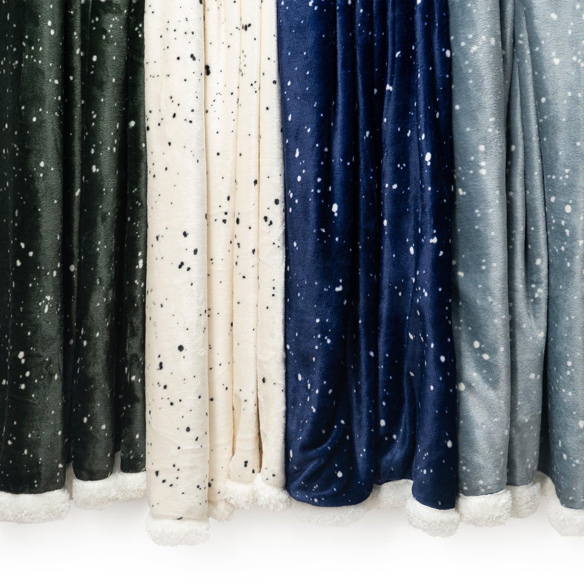 Americanflat 60x80 Oversized Speckle Fleece Throw Blanket - Reversible Sherpa Backing - Ultra Soft Plush Comfort - Cozy Warmth For Couch Or Bed - White