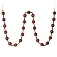 thumbnail image 1 of Vickerman M183565 6 ft. Burgundy Stripe Ball Garland, 1 of 1