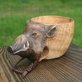 thumbnail image 4 of Hand Carved Wooden Mug ,Animals Head Image Cup, Large-Capacity Rubber Wooden Water Coffee Cup Water Cup Custom Wooden Cup, Outdoor Camping ( Color : Wild Boar ), 4 of 15