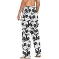thumbnail image 6 of Men's Pajama Pants with Pockets Sleepwear Lounge Pants Stretch Casual Panda White and Black, 6 of 7