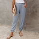 thumbnail image 2 of Pantalones casuales con cordón para mujer talla grande - Cintura elástica, bolsillos, poliéster, corte holgado, aptos para el día a día, la playa y para dormir, para todas las estaciones, 2 of 8