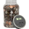 thumbnail image 3 of Digital Coin Bank, Savings Jar, and Piggy Bank | Automatic Coin Counter Totals All U.S. Coins Including Dollars and Half Dollars - Original Style, Clear Jar w/Grey Lid, 3 of 6