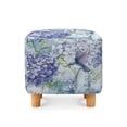 thumbnail image 2 of SCRAWLGOD Hydrangea Hummingbird Print Blue Stretch Square Ottoman Slipcover Folding Storage Stool Ottoman Cover Breathable Footstool Covers Slipcover Chair Covers for Living Room, 2 of 7