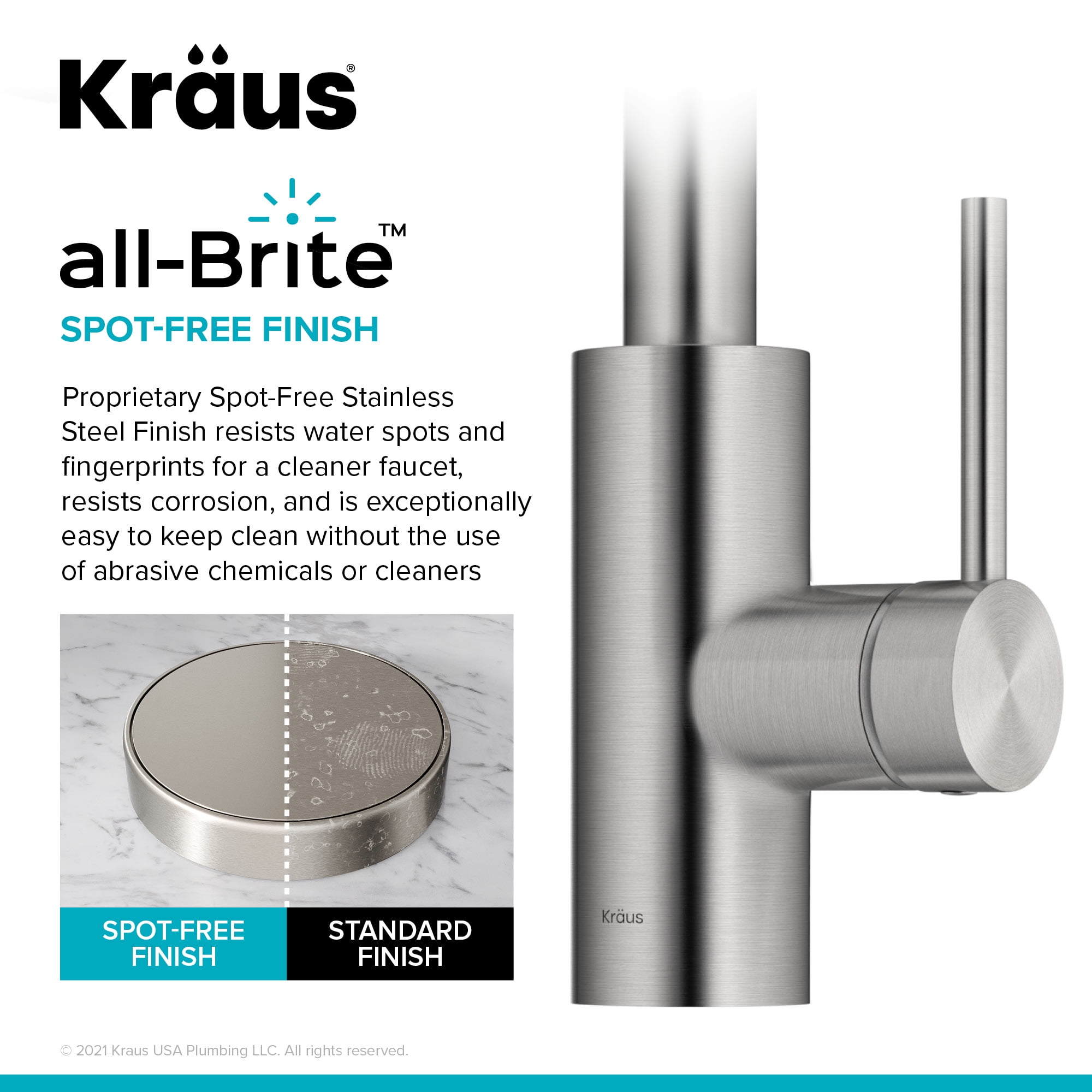 KRAUS Oletto Single Handle Pull Down Kitchen Faucet with QuickDock Top Mount Installation Assembly in Spot Free Stainless Steel