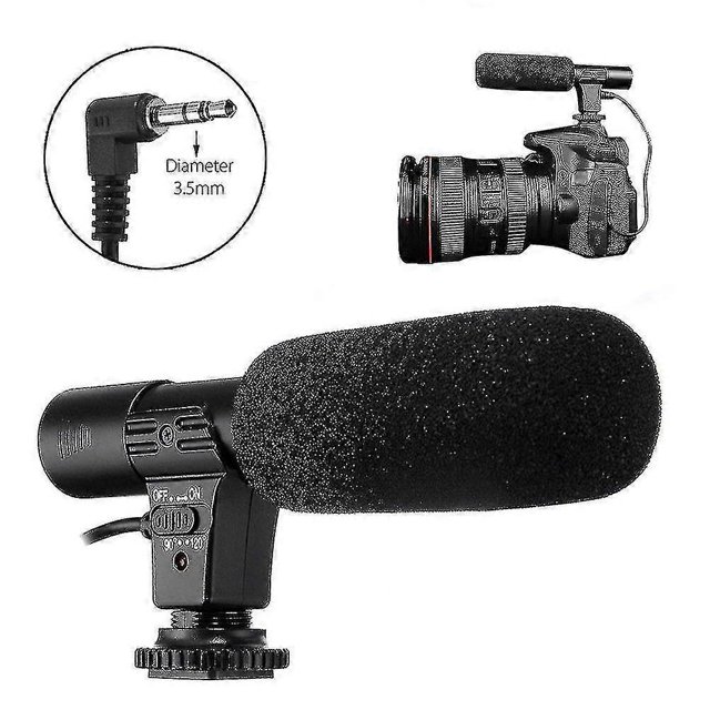 ZHAOCHENG Micrófono estéreo para cámara SLR Mic-01, para grabación de noticias y entrevistas