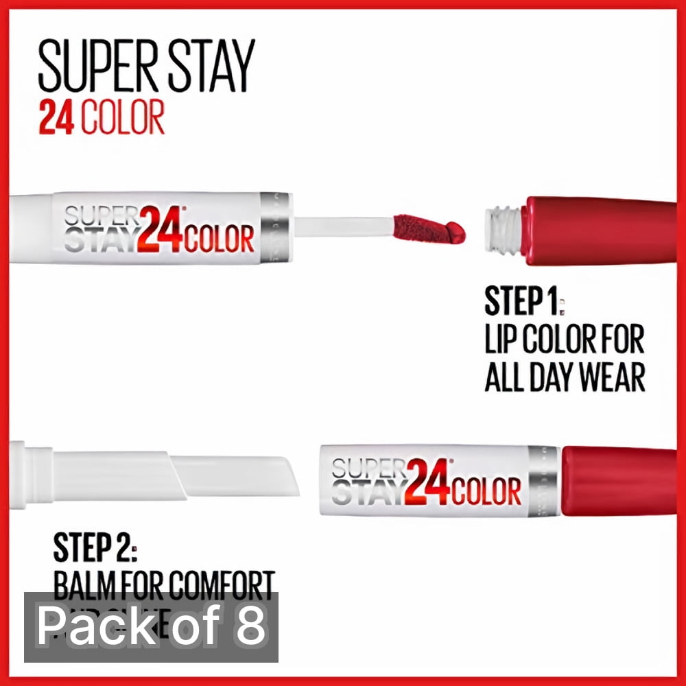 Maybelline Super Stay 2-step Liquid Lipstick, Timeless Rose (Pack of 8)