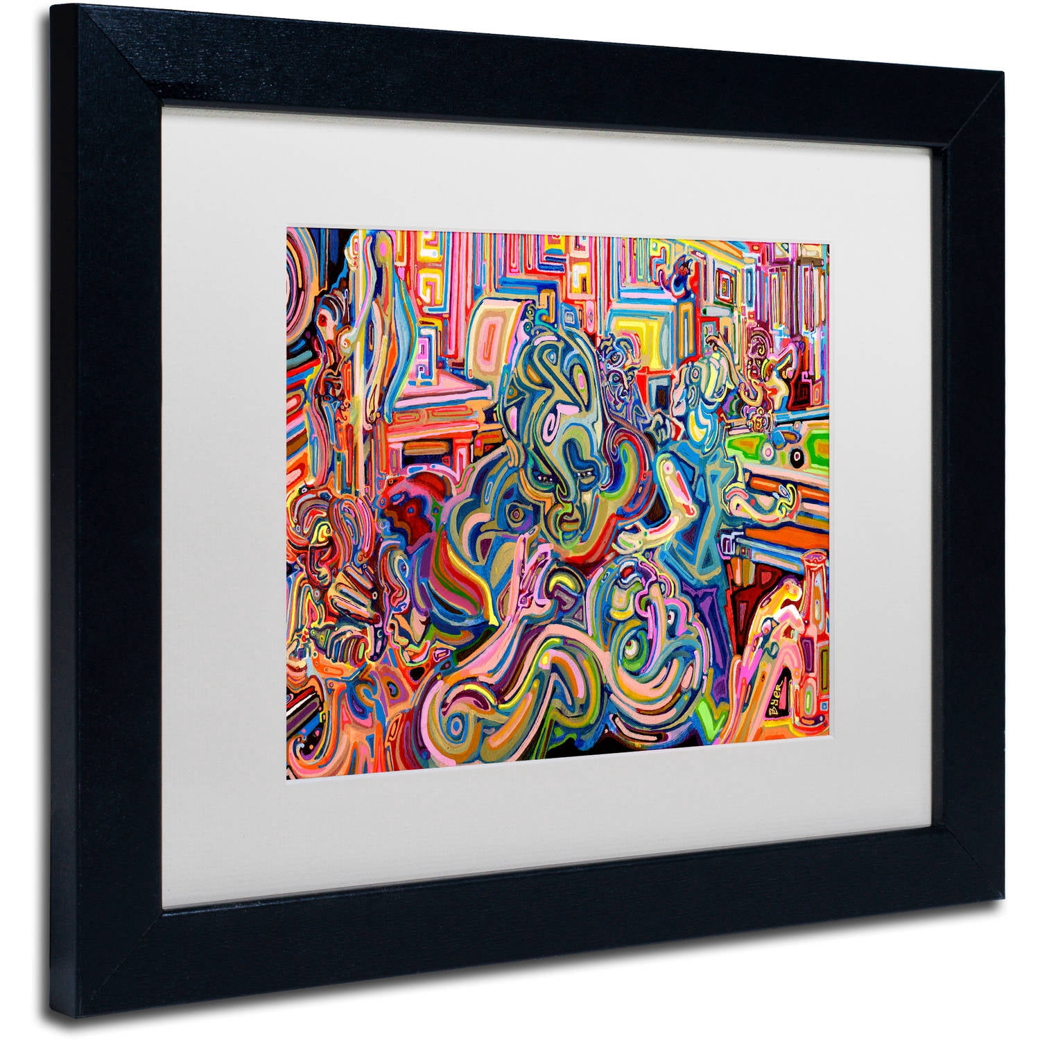 Trademark Fine Art "Modern Diplomacy" Canvas Art by Josh Byer, White Matte, Black Frame