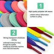 2 Pair Flat Shoe laces Shoelaces for Athletic Running Sneakers Shoes Boot Strings