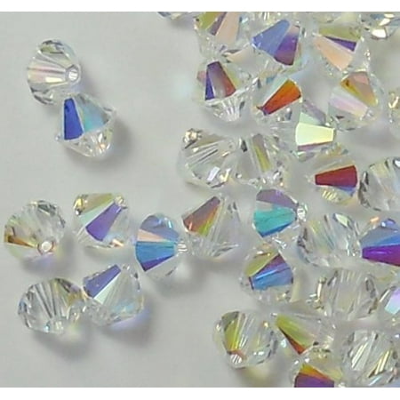 4mm Clear Swarovski Bicone Beads Xillian 144 Piece By Crystal AB Passions Distributor of Swarovski Elements Crystals Made in Austria Xillion Cut 5328