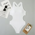 thumbnail image 4 of ENJOYW Lady Swimwear Solid Color Whorl Round Neck Comfortable Summer Bather for BeachPolyester, 4 of 7