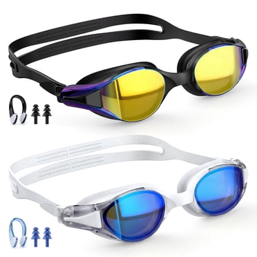 GPED Swim Goggles, 2 Pack Adult Swim Goggles, Anti-fog No Leaking Anti-UV Silicone Swimming Goggles for Teen Youth Adult Women Men