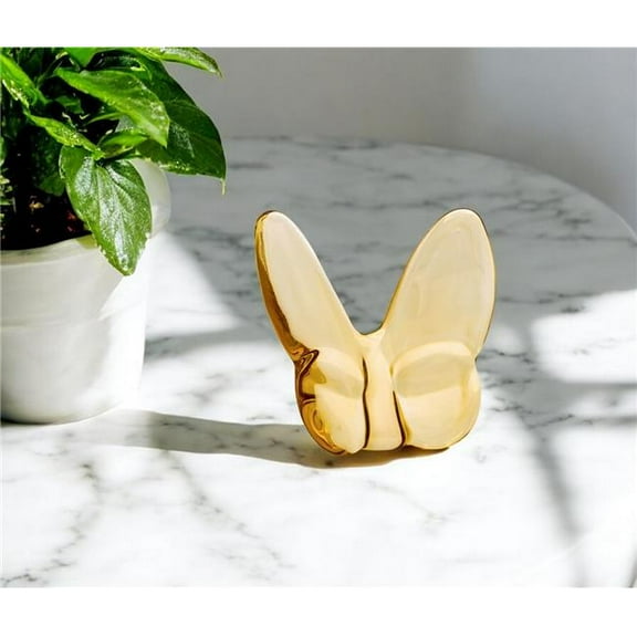 HomeRoots 554001 3 in. Gold Crystal Butterfly Figurine Tabletop Sculpture