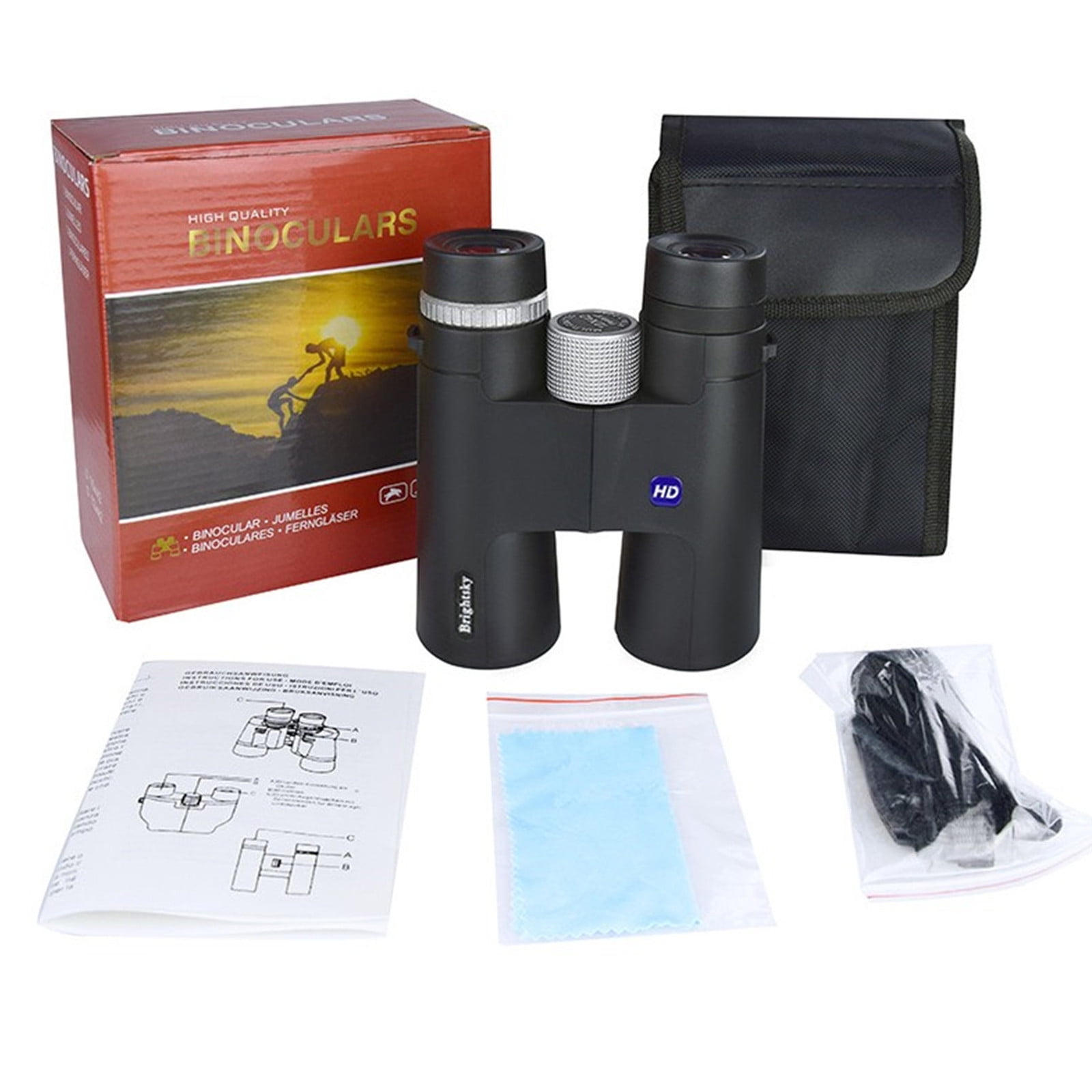 Easter Decorations Kokovifyves Clearance Sales Outdoor 12x42 Binoculars for Adults, Compact Binoculars with Low Light Night Vision, High Power Large View Binoculars Adapter for Bird Watching, Hunting