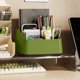 thumbnail image 5 of Organizador de escritorio de estante para bolígrafos de inserción inclinada | Caja de almacenamiento de papelería de plástico multifuncional | 4 compartimentos | Gran capacidad | Ahorro de espacio |, 5 of 5