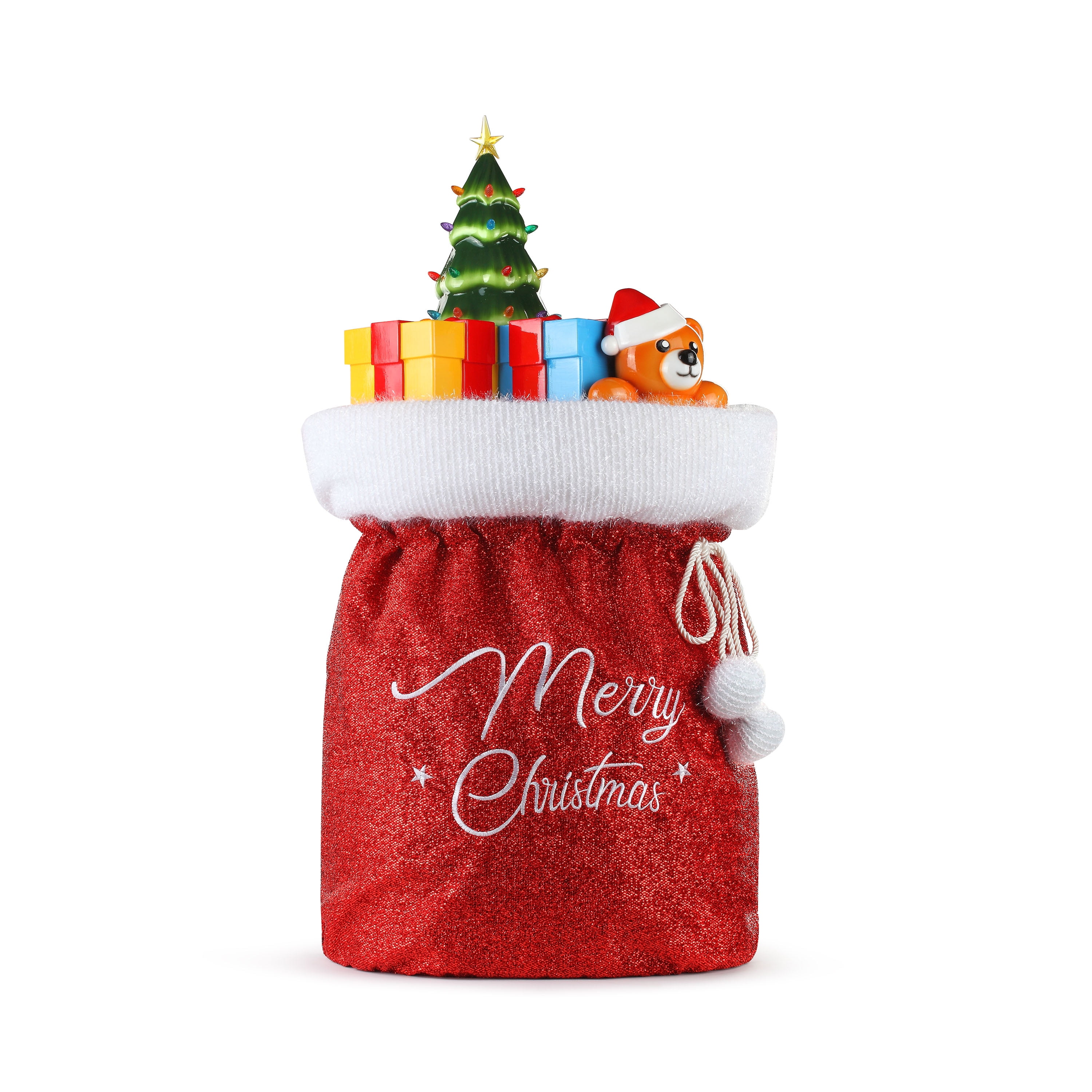 Mr. Christmas Fabric Santa Bag with Blow Mold Toys - Walmart.com