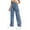 A1 Blue, variant on Women's Cargo Jeans Mid Rise Bootcut Denim Pants Slim Fit Wide Leg Flare Jeans Utility Combat Trousers Multi Pocket Y2K Retro Streetwear Casual Stretch Denim Cargo Work Pants Dark Blue XS