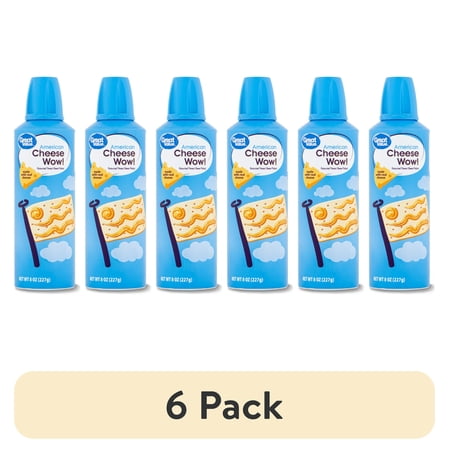 (6 pack) Great Value Cheese Wow! Spray Cheese, American Cheese, 8 oz