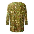 thumbnail image 5 of Youmylove Women's Tee Gradient Sequin Casual Printed Round Neck Three Quarter Sleeve T-Shirt Top Stylish Dailywear, 5 of 5