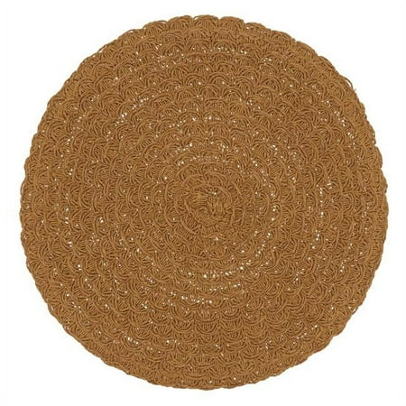

SARO 2806.CR15R 15 in. Round Paper Placemats with Woven Design Caramel - Set of 4