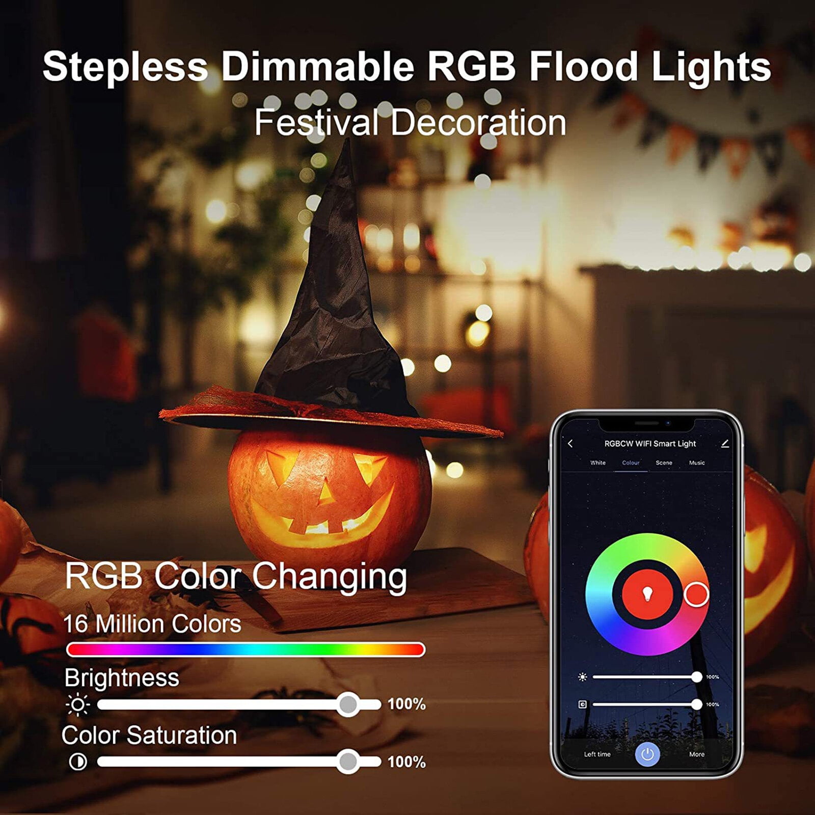 Leyfeng Dimmable RGBCW Wash Light Floodlight Outdoor Waterproof Wall Washer Light Stage Light Bar with Remote Control Smart APP Control for Villa Roadside Wedding Birthday Party Stage Lighting