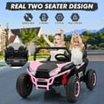 thumbnail image 3 of 24V Ride On UTV for Kids, Electric UTV Car with Remote Control, 2 Seater, Kids Electric Cars Vehicles for Boys Girls, 20'' Spacious Seat, Metal Frame, Music, 3 Speeds, 3 of 7