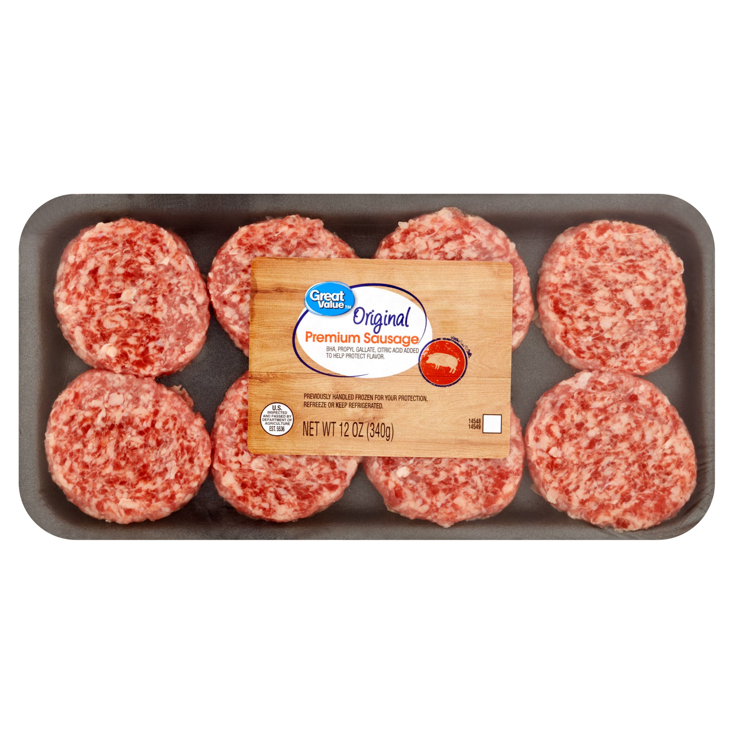 Great Value Original Premium Sausage, 8 count, 12 oz