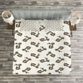 thumbnail image 3 of Ambesonne Motorcycle Quilted Bedspread Set 3 Pcs, Deep Deck Scooters, Queen Size, Almond Green Caramel, 3 of 3