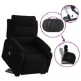 thumbnail image 3 of vidaXL Stand up Massage Recliner Chair Black Velvet, 3 of 5