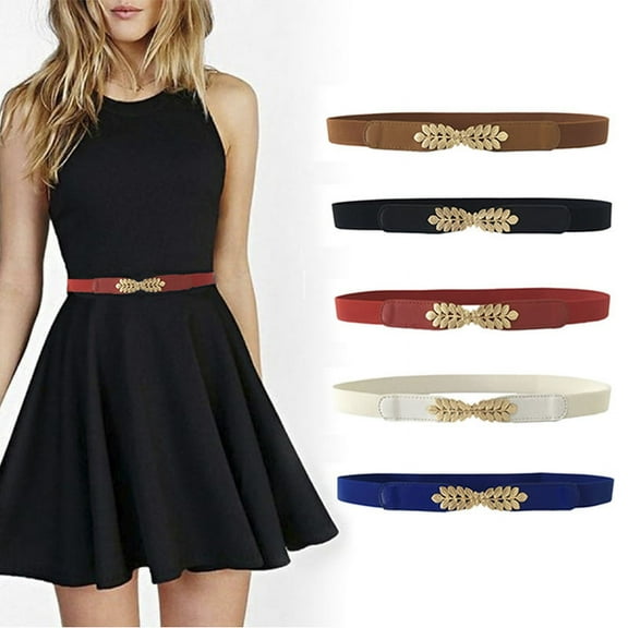 Racing Butterfly Women Fashion Waist Belt Narrow Stretch Dress Belt Thin Buckle Waistband New