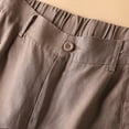 thumbnail image 5 of Sakmal Shorts Womens Straight Leg Chino Brown Cotton and Linen Khaki Dressy Shorts with Pockets, 5 of 9