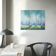 thumbnail image 4 of COMIO White Birch Forest Wall Art Decor Canvas Picture Print Blue Green Tree Blue Maple Leaf Plant Living Room Bedroom Bathroom Office Modern Artwork Home Kitchen Decoration, 4 of 5