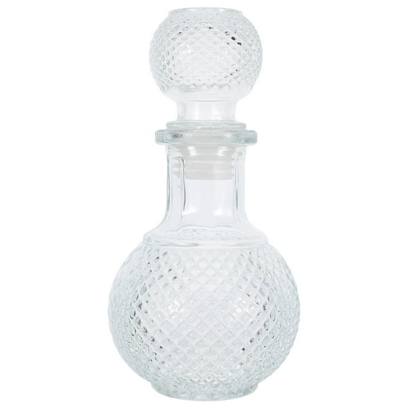 Hemoton Brandy Decanter Glass Whiskey Decanter with Stopper 250ml Glass Bottle Decanter Airtight Whiskey Dispenser Bottle for Home Bar Party